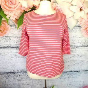 Catalina Coral White Stripe Top Size XL